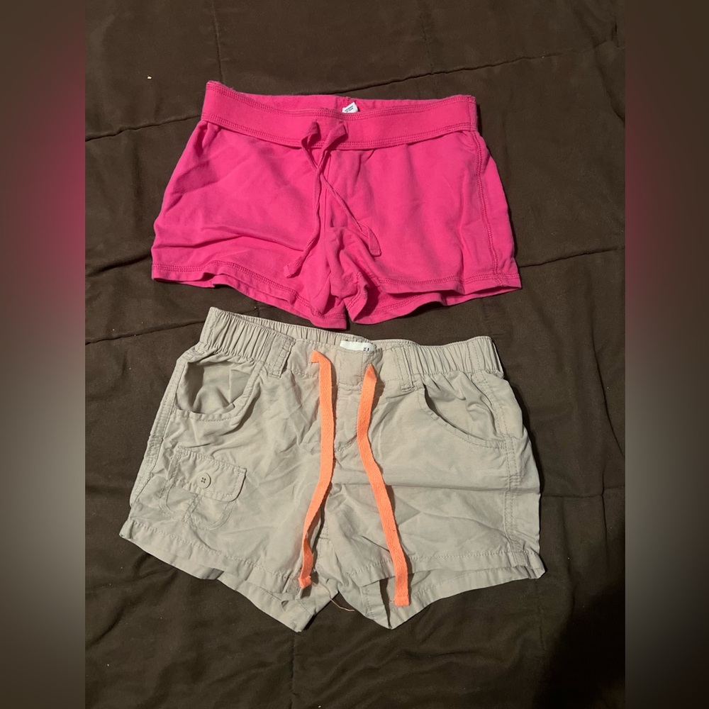 Lot of 2 Girls Old Navy Pink and Tan Shorts Size L 10-12